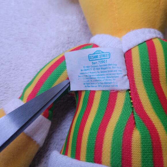 Sesame Street Bert Playskool Plush 12" Stuffed Toy 1985 Vintage - Picture 4 of 6
